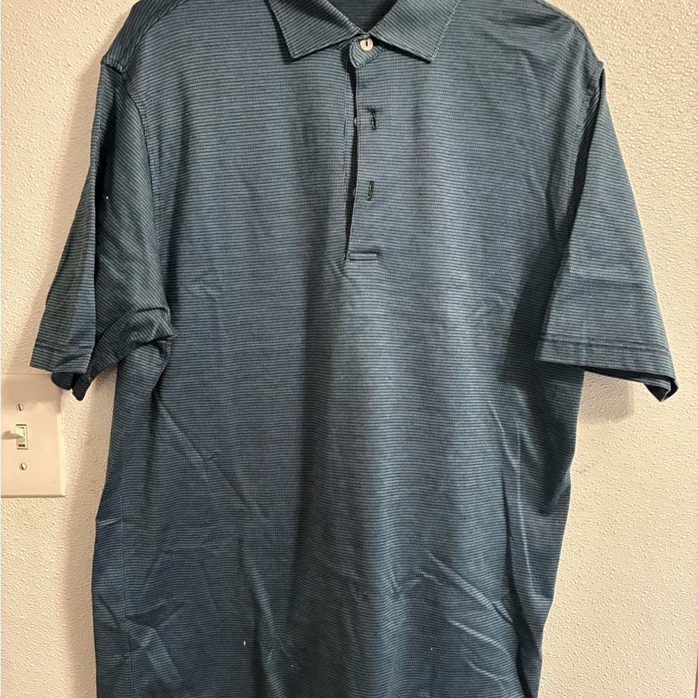 Peter Millar Men's Blue & black Polo Shirt Med